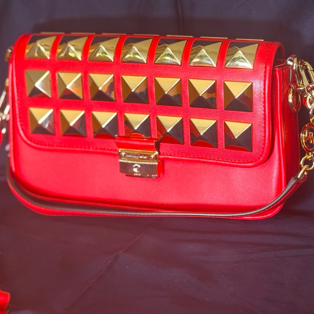 MICHAEL Michael Kors Red Crossbody Bag with Gold Accents